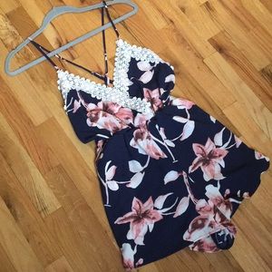 Floral Open Back Love Tree Romper